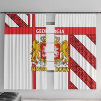 Georgia Window Curtain with Red Cross and Golden Lions Emblem Never Bows Design - Wonder Print Shop