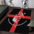 Georgia Area Rug with Black Patterned Red Cross with Dragon Horse Symbol and Silent Pride Quote Design - Wonder Print Shop