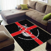 Georgia Area Rug with Black Patterned Red Cross with Dragon Horse Symbol and Silent Pride Quote Design - Wonder Print Shop