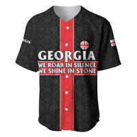 Georgia Baseball Jersey with Black Patterned Red Cross with Dragon Horse Symbol and Silent Pride Quote Design - Wonder Print Shop