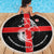 Georgia Beach Blanket with Black Patterned Red Cross with Dragon Horse Symbol and Silent Pride Quote Design - Wonder Print Shop