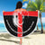 Georgia Beach Blanket with Black Patterned Red Cross with Dragon Horse Symbol and Silent Pride Quote Design - Wonder Print Shop
