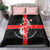 Georgia Bedding Set with Black Patterned Red Cross with Dragon Horse Symbol and Silent Pride Quote Design - Wonder Print Shop
