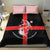 Georgia Bedding Set with Black Patterned Red Cross with Dragon Horse Symbol and Silent Pride Quote Design - Wonder Print Shop