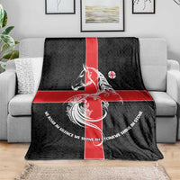 Georgia Blanket with Black Patterned Red Cross with Dragon Horse Symbol and Silent Pride Quote Design - Wonder Print Shop