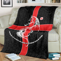 Georgia Blanket with Black Patterned Red Cross with Dragon Horse Symbol and Silent Pride Quote Design - Wonder Print Shop