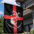 Georgia Garden Flag with Black Patterned Red Cross with Dragon Horse Symbol and Silent Pride Quote Design - Wonder Print Shop
