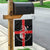 Georgia Garden Flag with Black Patterned Red Cross with Dragon Horse Symbol and Silent Pride Quote Design - Wonder Print Shop
