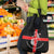 Georgia Grocery Bag with Black Patterned Red Cross with Dragon Horse Symbol and Silent Pride Quote Design - Wonder Print Shop