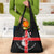 Georgia Grocery Bag with Black Patterned Red Cross with Dragon Horse Symbol and Silent Pride Quote Design - Wonder Print Shop