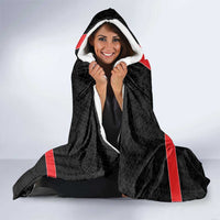 Georgia Hooded Blanket with Black Patterned Red Cross with Dragon Horse Symbol and Silent Pride Quote Design - Wonder Print Shop
