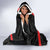 Georgia Hooded Blanket with Black Patterned Red Cross with Dragon Horse Symbol and Silent Pride Quote Design - Wonder Print Shop