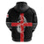 Georgia Hoodie with Black Patterned Red Cross with Dragon Horse Symbol and Silent Pride Quote Design - Wonder Print Shop