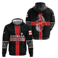 Georgia Hoodie with Black Patterned Red Cross with Dragon Horse Symbol and Silent Pride Quote Design - Wonder Print Shop