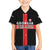 Georgia Kid Hawaiian Shirt with Black Patterned Red Cross with Dragon Horse Symbol and Silent Pride Quote Design - Wonder Print Shop