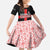 Georgia Kid Short Sleeve Dress with Black Patterned Red Cross with Dragon Horse Symbol and Silent Pride Quote Design - Wonder Print Shop