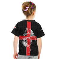 Georgia Kid T Shirt with Black Patterned Red Cross with Dragon Horse Symbol and Silent Pride Quote Design - Wonder Print Shop