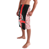 Georgia Lavalava with Black Patterned Red Cross with Dragon Horse Symbol and Silent Pride Quote Design - Wonder Print Shop