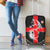 Georgia Luggage Cover with Black Patterned Red Cross with Dragon Horse Symbol and Silent Pride Quote Design - Wonder Print Shop