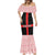 Georgia Mermaid Dress with Black Patterned Red Cross with Dragon Horse Symbol and Silent Pride Quote Design - Wonder Print Shop