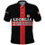 Georgia Polo Shirt with Black Patterned Red Cross with Dragon Horse Symbol and Silent Pride Quote Design - Wonder Print Shop