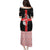 Georgia Puletasi with Black Patterned Red Cross with Dragon Horse Symbol and Silent Pride Quote Design - Wonder Print Shop