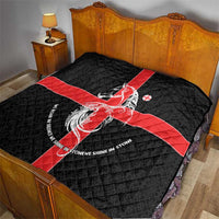 Georgia Quilt with Black Patterned Red Cross with Dragon Horse Symbol and Silent Pride Quote Design - Wonder Print Shop