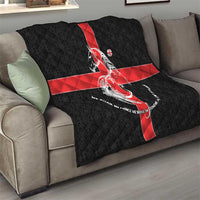 Georgia Quilt with Black Patterned Red Cross with Dragon Horse Symbol and Silent Pride Quote Design - Wonder Print Shop