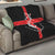 Georgia Quilt with Black Patterned Red Cross with Dragon Horse Symbol and Silent Pride Quote Design - Wonder Print Shop