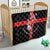 Georgia Quilt with Black Patterned Red Cross with Dragon Horse Symbol and Silent Pride Quote Design - Wonder Print Shop