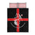 Georgia Quilt Bed Set with Black Patterned Red Cross with Dragon Horse Symbol and Silent Pride Quote Design - Wonder Print Shop