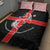 Georgia Quilt Bed Set with Black Patterned Red Cross with Dragon Horse Symbol and Silent Pride Quote Design - Wonder Print Shop