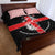 Georgia Quilt Bed Set with Black Patterned Red Cross with Dragon Horse Symbol and Silent Pride Quote Design - Wonder Print Shop