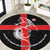 Georgia Round Carpet with Black Patterned Red Cross with Dragon Horse Symbol and Silent Pride Quote Design - Wonder Print Shop