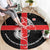 Georgia Round Carpet with Black Patterned Red Cross with Dragon Horse Symbol and Silent Pride Quote Design - Wonder Print Shop