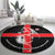 Georgia Round Carpet with Black Patterned Red Cross with Dragon Horse Symbol and Silent Pride Quote Design - Wonder Print Shop