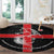 Georgia Round Carpet with Black Patterned Red Cross with Dragon Horse Symbol and Silent Pride Quote Design - Wonder Print Shop