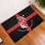 Georgia Rubber Doormat with Black Patterned Red Cross with Dragon Horse Symbol and Silent Pride Quote Design - Wonder Print Shop