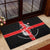 Georgia Rubber Doormat with Black Patterned Red Cross with Dragon Horse Symbol and Silent Pride Quote Design - Wonder Print Shop