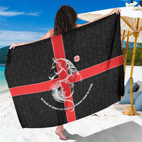 Georgia Sarong with Black Patterned Red Cross with Dragon Horse Symbol and Silent Pride Quote Design - Wonder Print Shop