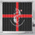 Georgia Shower Curtain with Black Patterned Red Cross with Dragon Horse Symbol and Silent Pride Quote Design - Wonder Print Shop