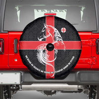 Georgia Spare Tire Cover with Black Patterned Red Cross with Dragon Horse Symbol and Silent Pride Quote Design - Wonder Print Shop