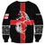 Georgia Sweatshirt with Black Patterned Red Cross with Dragon Horse Symbol and Silent Pride Quote Design - Wonder Print Shop