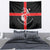 Georgia Tapestry with Black Patterned Red Cross with Dragon Horse Symbol and Silent Pride Quote Design - Wonder Print Shop
