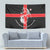 Georgia Tapestry with Black Patterned Red Cross with Dragon Horse Symbol and Silent Pride Quote Design - Wonder Print Shop