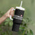 Georgia Tumbler With Handle with Black Patterned Red Cross with Dragon Horse Symbol and Silent Pride Quote Design - Wonder Print Shop