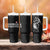 Georgia Tumbler With Handle with Black Patterned Red Cross with Dragon Horse Symbol and Silent Pride Quote Design - Wonder Print Shop