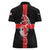 Georgia Women Polo Shirt with Black Patterned Red Cross with Dragon Horse Symbol and Silent Pride Quote Design - Wonder Print Shop