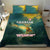 Georgia Bedding Set with Green Mountain Landscape with Map Outline Lion and Legends Rise Quote Design - Wonder Print Shop