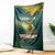 Georgia Blanket with Green Mountain Landscape with Map Outline Lion and Legends Rise Quote Design - Wonder Print Shop